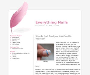 nails-affecto.com: Everything Nail Care
Everything you need to know about nail care and polish.  The latest products, designs and tips for taking care of your nails.