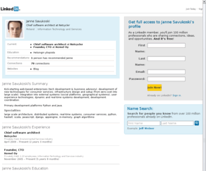 savukoski.com: Janne Savukoski  | LinkedIn
View Janne Savukoski's professional profile on LinkedIn.  LinkedIn is the world's largest business network, helping professionals like Janne Savukoski discover inside connections to recommended job candidates, industry experts, and business partners.