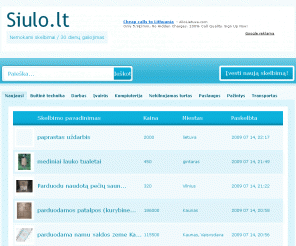 siulo.lt: Nemokami Skelbimai - Siulo.lt
Nemokami skelbimai - darbas, pažintys, nekilnojamasis turtas, mobilieji telefonai, kompiuteriai, paslaugos, transportas.