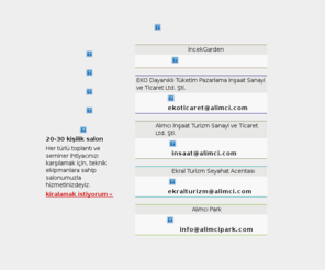 alimci.net: ALIMCI GRUP
EKO Ticaret, Alımcı İnşaat, Ekral Turizm ve Alımcı Park'tan oluşan Alımcı Grup'un web sitesi.