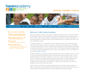 havenacademy.org: Mott Haven Academy
Haven Academy is uniquely designed to meet the needs of at-risk students who are currently in the foster care and child welfare system.