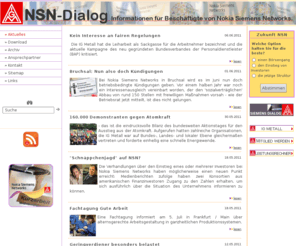 nsn-dialog.de: NSN-Dialog der IG Metall: » Aktuelles
Online-Seiten der IG Metall für Beschäftigte bei Nokia Siemens Networks
