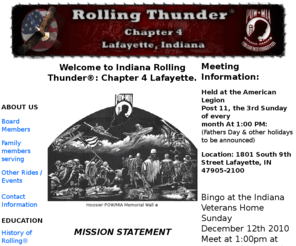 rollingthunder4.com: Indiana Rolling Thunder: Chapter 4
Indiana Rolling Thunder Chapter 4