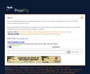 roxprox.com: Prox Fly
Prox Fly is a fast web proxy for keeping yourself anonymous and bypassing network restrictions