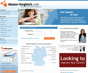 master-vergleich.net: Infos zum Master und Masterstudium | Master-Vergleich
Master-Vergleich.com informiert rund um das Thema Master und Masterstudium. Vergleichen Sie Masterprogramme und deren Anbieter und finden Sie den passenden Studiengang.