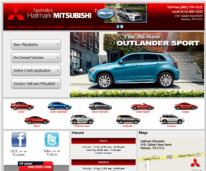 nashvillemitsubishi.net: Hallmark Mitsubishi Dealer in Madison, TN. Nashville Mitsubishi
A Nashville, Murfreesboro, Clarksville Mitsubishi, Hendersonville and Madison Mitsubishi dealer in Tennessee. Hallmark Mitsubishi makes shopping for a new or used VW easy with a complete service and parts department.