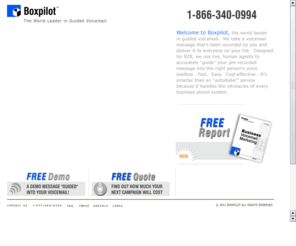 b2bvoicemailmarketing.com: Boxpilot - The World Leader in Guided Voicemail
Boxpilot intelligently guides and delivers your personal voicemail message directly into the voice mailboxes of targeted names on your B2B list, for a tenth of the cost and in a fraction of the time,