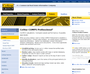 comps.com: CoStar COMPS Professional-Commercial Real Estate Property Comparables
Find comps in your market with Americaâs #1 source of verified commercial property sales comparables, independently researched, with aerial views.