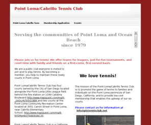 plctennisclub.net: Point Loma Cabrillo Tennis Club
Home Page