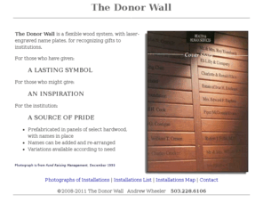 thedonorwall.com: Donor Wall, Gift Recognition
Donor wall, flexible wood system for gift recognition to institutions.