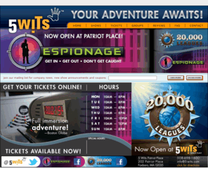 five-wits.com: 5 Wits :: Adventure Awaits!
5 Wits Inc, home of TOMB, ESPIONAGE and 20,000 Leagues! Your Adventure Awaits!