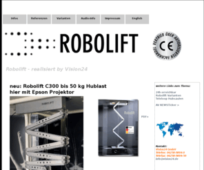 robolift.net: Beamer-Profis - Stand der Technik anno: 16.04.2011 13:03:41
Beamer-Profis Home - Präsentation, Medientechnik und Controlsysteme.