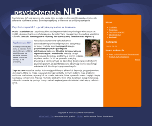 psychoterapianlp.pl: Psychoterapia NLP
Psychoterapia NLP widzi pacjenta jako osobę, która posiada w sobie wszystkie zasoby potrzebne do dokonania oczekiwanej zmiany. Zmienia perspektywę problemu na perspektywę rozwiązania.