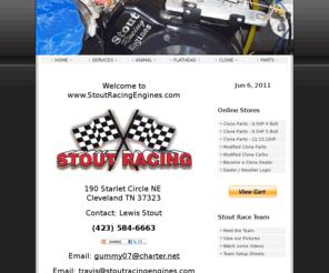 stoutracingengines.com: Stout Racing Engines - Briggs & Clone Builder, Kart Parts, Dyno, Machining, Motor and Chassis Tuning Service.
Building and rebuilding Briggs and Clone racing engines, offering many kart parts in stock, dyno and tuning services. Fast turnaround on rebuilds and machining, contact us for prices on all your karting needs.