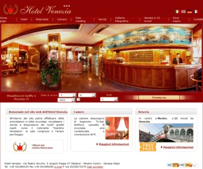 hotel-venezia.com: Home page | Hotel Venezia
Ubicato nel cuore di Mestre, l'Hotel Venezia permette di conciliare meeting di lavoro e piacevoli visite alla città di Venezia. A disposizione ci sono due parcheggi riservati e gratuiti, l'accogliente ristorante Giardino Veneziano, camere confortevoli e 5 sale riunione