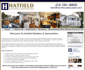 hatfieldbuilders.net: Hatfield Builders & Remodelers
Hatfield Builders is a Remodel, Addition, Custom Home Builder, and New Construction General Contractor serving the Dallas and surrounding areas