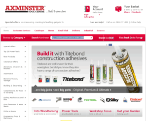 axminsterstore.com: Axminster Power Tool Centre : Power Tools to your door
Axminster Power Tool Centre - UK based Suppliers of quality industrial  tools, machinery and workshop consumables. Easy to use, secure online ordering with FREE delivery on most products to UK Mainland destinations.