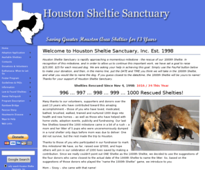 houstonsheltiesanctuary.com: Houston Sheltie Sanctuary :: Welcome!
Houston Sheltie Sanctuary is a non-profit organization that helps shelties find a home.