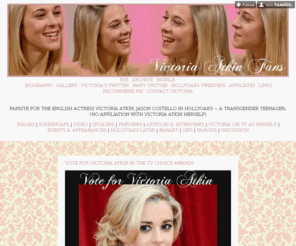 victoria-atkin.com: Victoria Atkin Fans
Fansite devoted to the English actress Victoria Atkin, currently starring as Jasmine/Jason Costello, a transgender teenager, in Hollyoaks.
