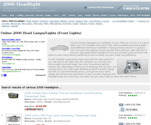 2006headlight.com: 2006  Headlights Online Store - 2006  Headlight, Headlamp & Head Light Sales

When things on your 2006  come in pairs or more, it may seem like a pain to go shopping for just one