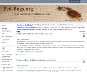 bed-bugs.org: Bed Bugs
Bed Bugs and the stories of those bitten by this bug