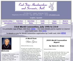 endtimehandmaidens.com: End-Time Handmaidens and Servants, a family Christian ministry
End-Time Handmaidens and Servants is centered on Christ Jesus, with a missionary vision for the nations of the world.