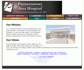 pah.org: Punxsutawney Area Hospital
Punxsutawney Area Hospital provides high quality, cost effective, primary health care, and coordinates care for patients requiring secondary and tertiary services.