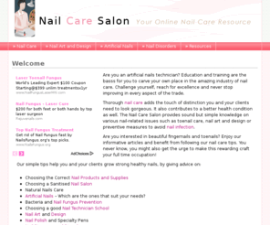 nailcaresalon.com: Artificial Nails Care, Salon Fingernail Extensions Advice, Design Tips & Toenail Art
Acrylic artificial nail extensions art & design tips, proper fingernail & toenail care advice to avoid fungus infections for beautiful nails.