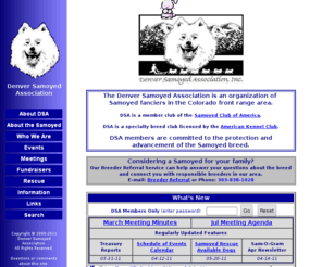 denversamoyed.org: Welcome to the Denver Samoyed Association's Homepage
