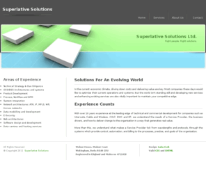 sslconsult.com: Superlative Solutions Ltd.: Home
Superlative Solutions Telecoms and OSS Consulting