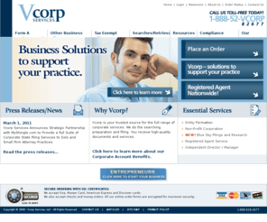 vcorpservice.com: Vcorp Services: Same Day Incorporation & LLC Formations, DBAs, Tax Exempt Filings, Secretary of State & more legal services!
Vcorp offers the lowest prices and the fastest service on forming a new business:501c filings,articles of incorporation ,business entity, DBA,Tax exempt filings 