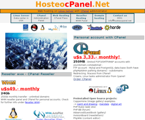 hosteocpanel.net: Web Hosting cPanel
Hosting Services, package hosting server linux unix.