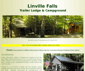 Linvillefalls Com Linville Falls Campground Trailer Lodge Cabin