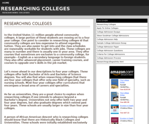 researching-colleges-advisor.com: Researching Colleges, Criteria For College Admissions, Apply To Online Colleges
Tips about Researching Colleges