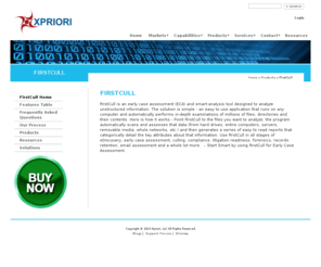 earlycull.com: Early Case Assessment and ediscovery | Xpriori |
eDiscovery, early case assessment and litigation readiness tools for governance risk and compliance, litigation support, contract and government project litigation, preservation and collection and litigation services.