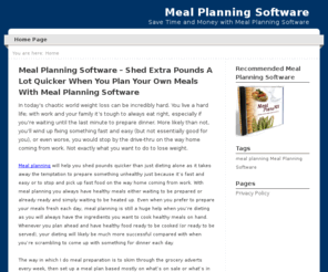 mealplanningsoftware.net: Meal Planning Software
Save Time and Money with Meal Planning Software