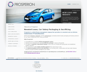 prosperion.net: Novated Lease, Car Salary Packaging & Sacrificing
Prosperion is a vehicle finance management company that specialises in novated leases, car salary packaging and sacrificing for employers, employees and the self-employed. Visit us today!