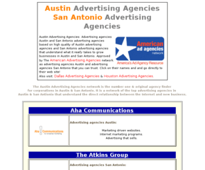 austinadvertisingagencies.com: Austin Advertising Agencies, San Antonio Advertising Agencies
Directory
Austin Advertising agencies: Austin Advertising agencies Austin. San Antonio Advertising agencies San Antonio: A comprehensive listing of Austin advertising agencies Austin.