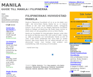 manila.nu: Manila i Filipinerna | Resor, flyg och hotell
Reseguide till Manila i Filipinerna. Läs mer om sevärdheter och hotell i Manila.