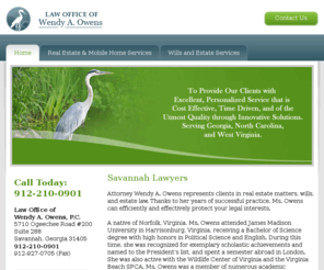 savannahlawyers.net: Savannah Lawyers
Our Savannah lawyers here at The Law Office of Wendy A. Owens provide dedicated legal services to our clients.  If you need help with your legal matter, do not hesitate to contact us for help.