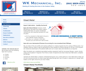 dyne-airsheetmetal.com: WK Mechanical, Inc. provides HVAC and related services to the Hudson Valley
WK Mechanical, Inc. serves the Hudson Valley with experienced HVAC installation and repair, duct fabrication, IAQ system and water solutions for residential and commercial clients; ACCA, NATE, BBB