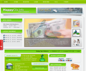 happyclix.info: HaPPY CliX :: Welcome To HaPPY CliX!
Get Paid To Click!