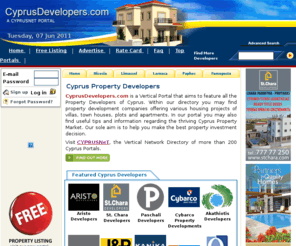 touristholiday.com: Cyprus Property Developers
Cyprus Property For Sale by Cyprus Developers. Use Cyprus Property Developers to find Villas, Houses, Apartments, flats, land, commercial property and offices to Buy or Rent