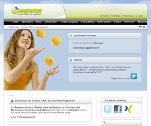 1st-answer.com: 1stAnswer  Ihre webbasierte Software für Service CRM mit Herz
1stAnswer - Ihre webbasierte Software für Service CRM, das Kunden begeistert