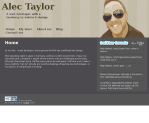 alec-taylor.com: Home | Alec Taylor
Web developer & designer - Available for hire - Alec Taylor