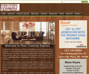 floorcoveringexpress.com: Carpet, Hardwood, Laminate, Ceramic Tile, Marmoleum, Vinyl, Luxury Vinyl Tile, MilGuard Windows University Place, Wa | Tacoma, Wa
Floor Covering Express - We are a flooring and window store serving the University Place, Wa, Tacoma, Wa and surrounding areas.

