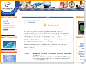 serveur-vocal-intelligent.com: Accueil téléphonique 24h/24, Serveur vocal interactif, Standard téléphonique
Accueil téléphonique 24h/24 avec interactivité vocale, standard téléphonique, serveur vocal, diffusion information, distribution appel automatique, acd