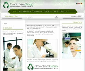 omnichemgroup.com: Omnichem Group. Procesos Químicos Científicos cuenta con una amplia experiencia en el sector oficial y privado, atendiendo principalmente a la industria química, alimenticia y farmacéutica.
Omnichem Group. Procesos Químicos Científicos cuenta con una amplia experiencia en el sector oficial y privado, atendiendo principalmente a la industria química, alimenticia y farmacéutica.