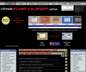 onlineflashcalendar.com: Flash Website Calendar for Instant Online Update of Your Schedule of Events
Buy the Ultimate website calendar. Installs on your web site in minutes