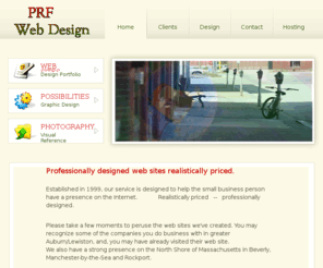 prfwebdesign.com: PRF Web Design | Auburn & Lewiston, Maine
PRF Web Design - Auburn and Lewiston, Maine web design, consultation and hosting